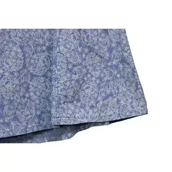 Fresh Produce Midi Skirt Size Large Periwinkle Paisley Floral 100% Cotton Resort - Picture 5 of 12